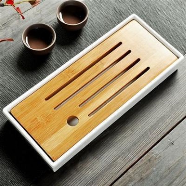 Khay trà độc ẩm - Đế nhựa trắng